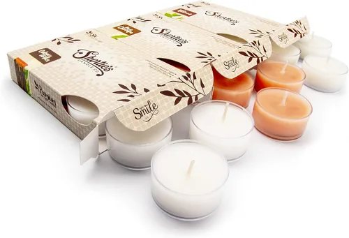Vista 8 de Paquete de 3 velas de té de manzana, 18 velas perfumadas (cosecha, caramelo, tarde) - Colección de panadería y frutas