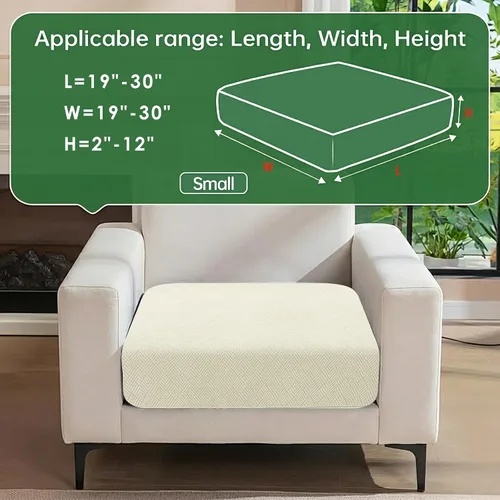 Vista 5 de YEMYHOM Funda de cojín para sofá, funda de cojín de asiento de alta elasticidad, tela jacquard geométrica de felpa, protector de sofá antideslizante