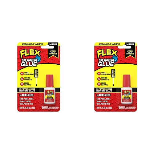 Vista 12 de Flex Super Glue Líquido, Botella de 20 Gramos, Pack de 2, Transparente, Enlace Instantáneo, Secado Rápido, Adhesivo de Cianoacrilatos, Punta