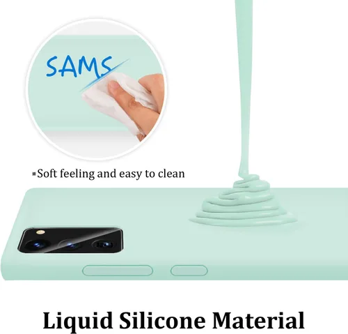 Vista 2 de Funda de silicona líquida compatible con Galaxy Note 20, protección de cuerpo completo de goma de gel a prueba de golpes para Galaxy Note 20 de 6.7