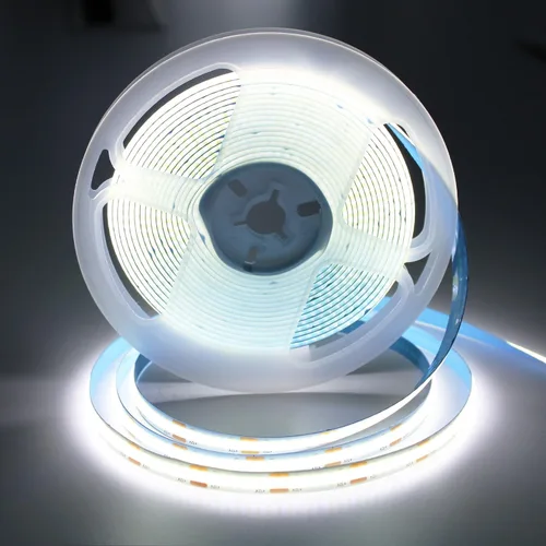 Vista 21 de Tira de Luz LED COB Azul, 16.5 pies / 5M 8mm / 0.3 Pulgadas 12V, Tira de Luz LED 1600 Brillante Azul con Adaptador de Corriente, Tira de Luz LED COB