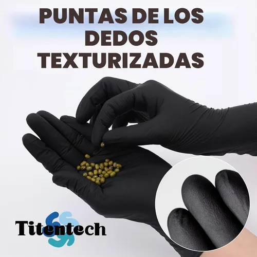 Vista 3 de Guantes desechables de examen de nitrilo guantes de cocina negros desechables seguros para alimentos 3mil 100 unids/caja