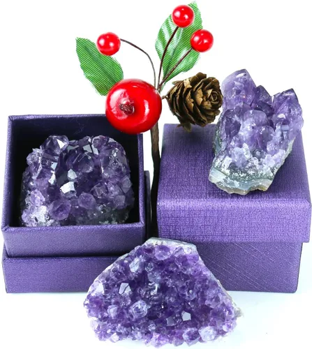 Vista 6 de Cristales de amatista, racimos de amatista, cristales de amatesis, cristal de amatesis, cristal morado, piedra de amatista cruda, piedras de cristal