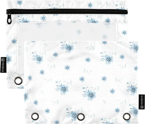 Vista 8 de Estuche para lápices de queso para carpeta de 3 anillas, estuche para lápices, bolsa de cosméticos con ventana transparente con cremallera