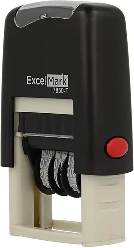 Vista 3 de ExcelMark Publicado - Sello de fecha de goma autoentintado - Tamaño compacto - Tinta negra De tinta negra