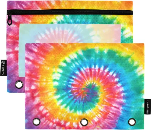 Vista 102 de Estuche para lápices de fútbol de fútbol en campo para carpeta de 3 anillas, paquete de 2 bolsas impermeables para lápices, estuche transparente