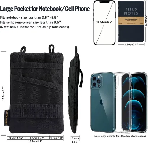 Vista 5 de VIPERADE VE1-P Organizador de bolsillo, organizador de bolsillo EDC para hombres, bolsa organizadora EDC bolsa para herramientas con 5