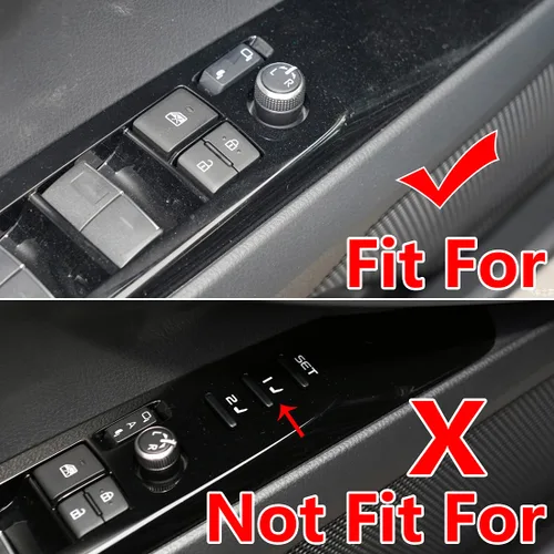 Vista 2 de ruihe 4 piezas de cubierta de panel de control de ventana de puerta de automóvil, color rojo, ajuste para Toyota Camry 2018 2019 2020 2021 2022 2023