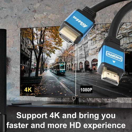 Vista 5 de Postta Cable HDMI de 75 pies con amplificador de señal incorporado HDMI 2.0 V cable con 2 bridas de cables + 2 adaptadores HDMI de piezas compatible