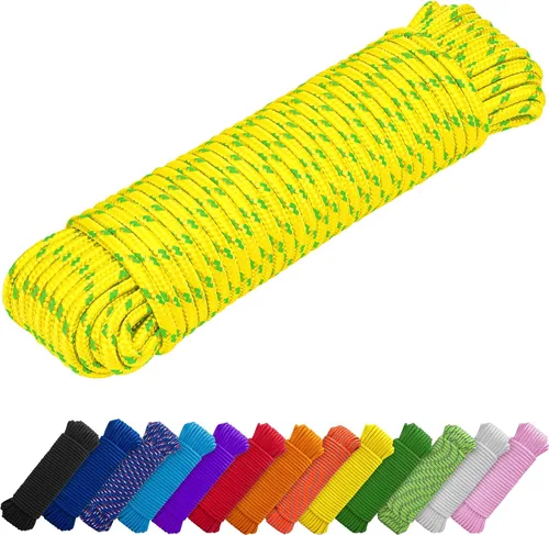 Vista 26 de TECEUM Cuerda – 90 pies x 1/4 pulgada (7mm) – Verde Ejército – Cuerda Utilitaria Versátil y Resistente – Acampada, Artesanía, Asta de Bandera