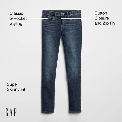 Vista 2 de GAP Jeans de mezclilla súper ajustados para niña