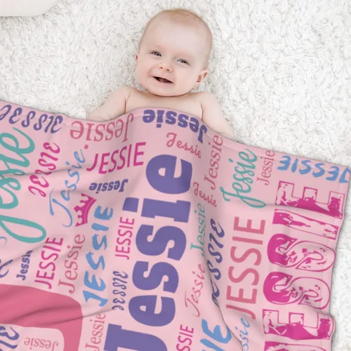 Vista 4 de Manta personalizada con nombre para niños y adultos, mantas personalizadas para niñas y niños, manta de franela personalizada con nombre