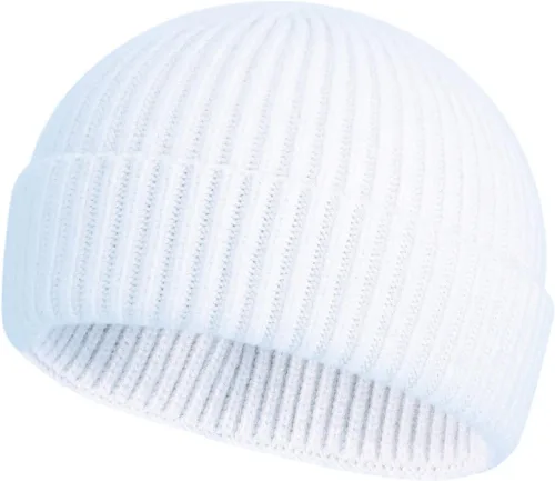 Vista 42 de ROYBENS Swag Wool Knit Cuff Short Fisherman Beanie for Men Women Winter Hat 1 albaricoque