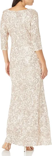 Vista 3 de Alex Evenings Vestidos largos de lentejuelas para mujer con mangas