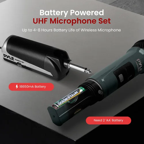 Vista 10 de Pyle Sistema Portátil de Receptor de Banda UHF, Sistema de Micrófono Inalámbrico de 4 Canales con Controles de Canal Independientes, Indicador LCD