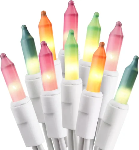 Vista 10 de ODEETRONIC Luces cálidas de Navidad - 100 bombillas, 6.6 metros de longitud, luces intermitentes y constantes transparentes, con certificación UL