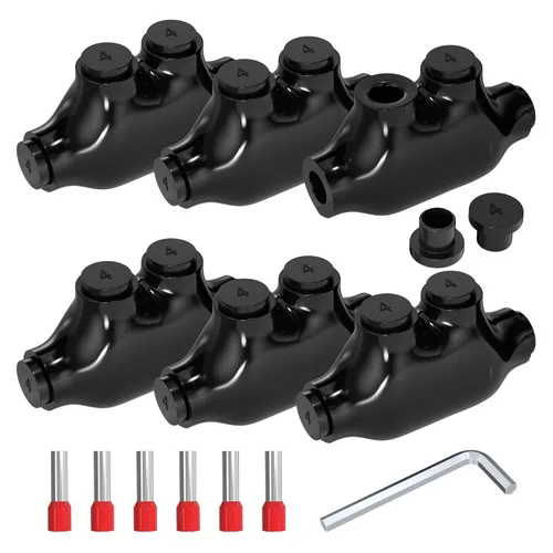Vista 8 de Joinfworld Conector de empalme en línea de 2 puertos 1/0-14AWG Conectores de alambre de aluminio a cobre Conectores de alambre aislados Conectores