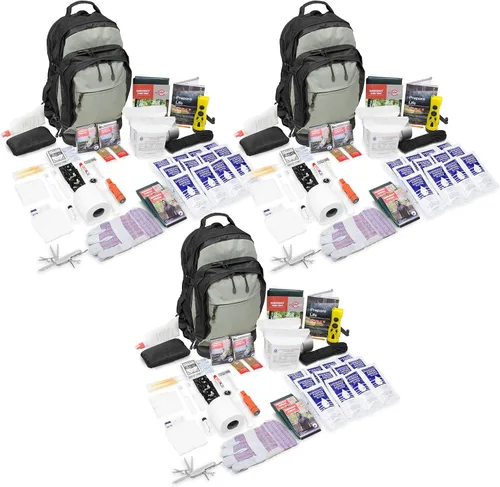 Vista 9 de Urban Survival Bug-Out Bag y suministros de supervivencia en desastres para hasta 6 personas 1-2 Persona Negro