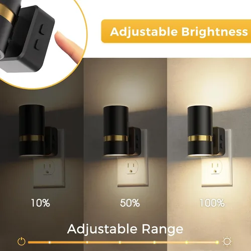 Vista 3 de L LOHAS LED Night Lights Plug into Wall 3CCT 2 Pack Amber/3000k/5000K Color Change Night Light with Dusk to Dawn Sensor, 5 Level Dimmable, Plug in
