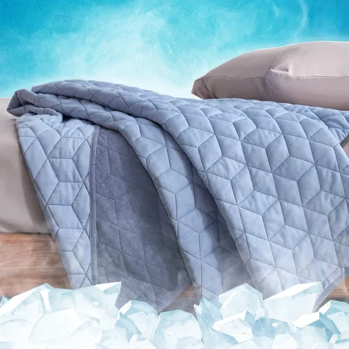 Vista 6 de SLEEP ZONE Manta refrescante para personas que duermen con calor (50 x 60 pulgadas), manta de verano de doble cara, ligera y portátil para gimnasio