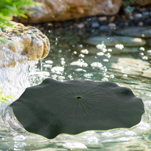Vista 4 de Bandeja flotante de hoja de loto para bomba de fuente solar, bandeja flotante portátil para estanque de jardín, piscina, estanque de peces