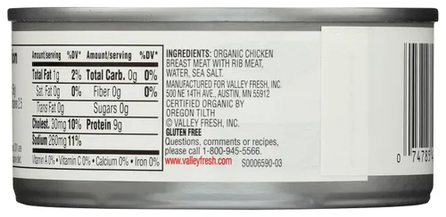 Vista 2 de Valley Fresh - Pechuga de pavo blanca en agua 100% natural