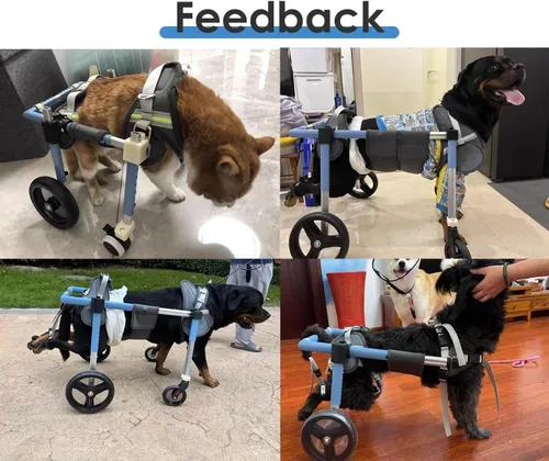 Vista 2 de Dog Wheelchair Injured All Legs Pet Leg Braces, Small Medium Large Handicap 4 Wheels Full Support, Comfortable Wheel Rolling Tools