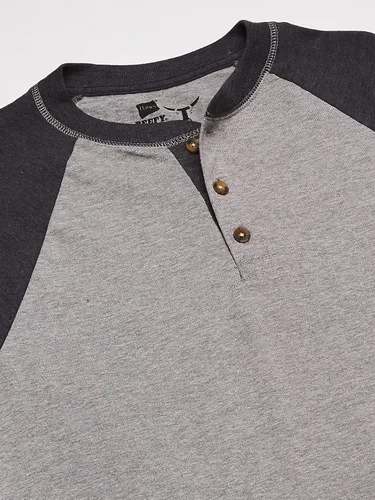 Vista 2 de Hanes Beefy-T Henley - Manga larga