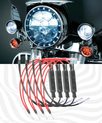 Vista 5 de RACOONA Resistencia LED de señal de giro para motocicleta, 4 unidades, 12 V, parpadeo de flash de corrección de error, accesorios de automóvil