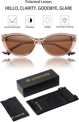 Vista 6 de Gafas de sol polarizadas retro de ojo de gato para mujer, gafas de sol vintage Y2K de moda VF2219