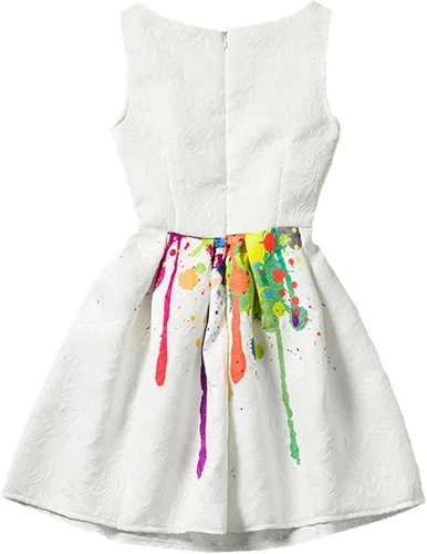 Vista 2 de Vestido informal de verano 21KIDS con estampado creativo artístico multicolor tallas 6-12
