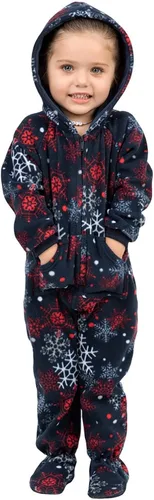 Vista 5 de Footed Pajamas - Enterizo con capucha a juego para la familia Suéteres de una pieza para niños, niñas, hombres, mujeres y mascotas, unisex, Naranja