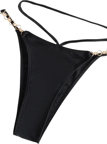 Vista 5 de SweatyRocks Traje de baño de 2 piezas para mujer, traje de baño con cadena y micro triángulo