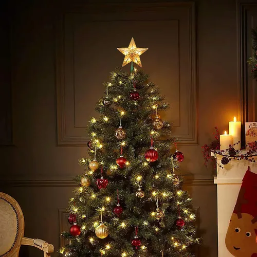 Vista 9 de ODEETRONIC Luces de Estrella para la Punta del Árbol de Navidad, 9.5 pulgadas con Certificación UL Estrella 3D para la Punta del Árbol, de Doble