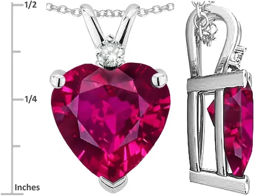 Vista 2 de Star K - Collar con colgante de corazón de oro sólido de 10 quilates con forma de corazón