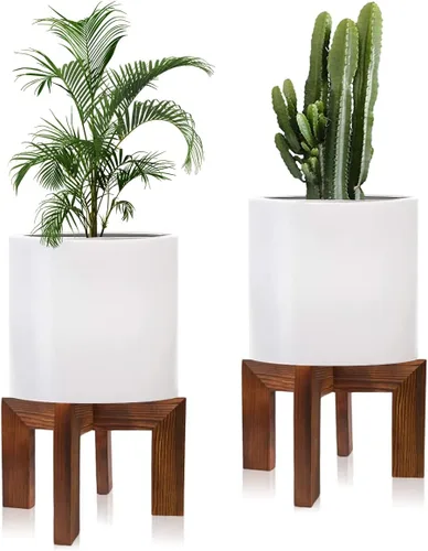 Vista 11 de hismocal Soporte de Madera para Plantas Interior/Exterior, Soporte Grande para Plantas, Soporte para Macetas Robusto y Estable, Se Adapta a