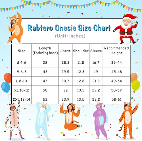 Vista 7 de Rabtero Disfraz de una sola pieza de animales para niños, disfraz unisex de unicornio, disfraz de unicornio para niños, Halloween, Navidad