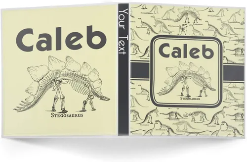 Vista 2 de Carpeta personalizada de 3 anillas con diseño de esqueleto de dinosaurio, 1 pulgada, multicolor