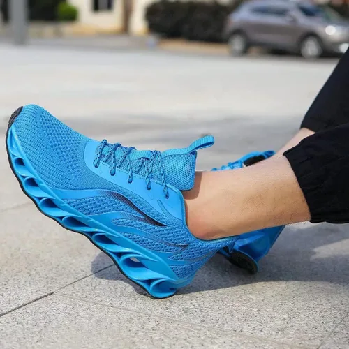 Vista 6 de QUINMOK Mens Fashion Sneakers Walking Breathable Non Slip Gym Running Tennis Shoes