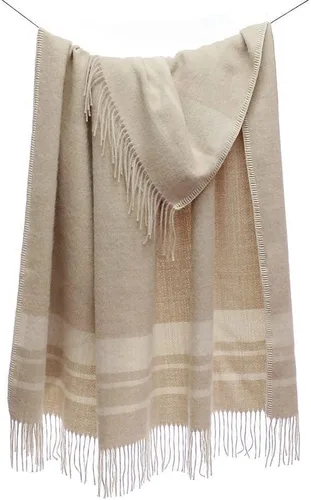 Vista 4 de Mountain Whipstitch - Manta ecológica de lana de alpaca 100% sin teñir, colores naturales, suave y cálido, diseño a rayas, 72 x 52 pulgadas