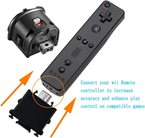 Vista 5 de Wii Motion Plus Adapter, 2 Packs Upgraded Motion Attachment for Wii Remote Controller (Black)