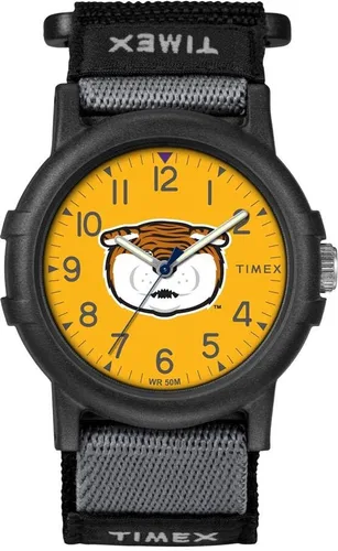 Vista 40 de Timex Reloj unisex Collegiate Recruit de 1.496 in - Tennessee Volunteers con correa de tela negra