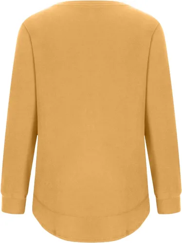 Vista 4 de Ropa de moda de otoño para mujer, ajuste holgado, elegante, casual, manga larga, suave, cuello redondo, camisetas 2023