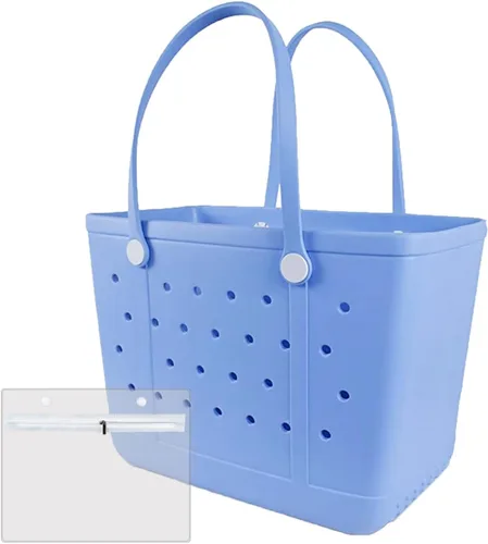 Vista 7 de Extra Large Rubber Beach Bag Tote Bag for Women Waterproof Bag Almendra