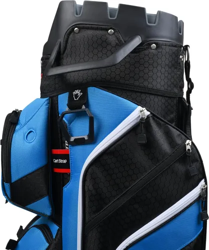Vista 6 de Founders Club Serie Tour de 4ª Generación Organizador con Candado para Clubes de Golf, Bolsa de Carrito para Hombres con Divisores Anti-Vibración
