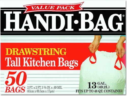 Vista 2 de bolsas de cocina altas con cordón, 13 galones, 24.0 in*27.4 in, 50/caja