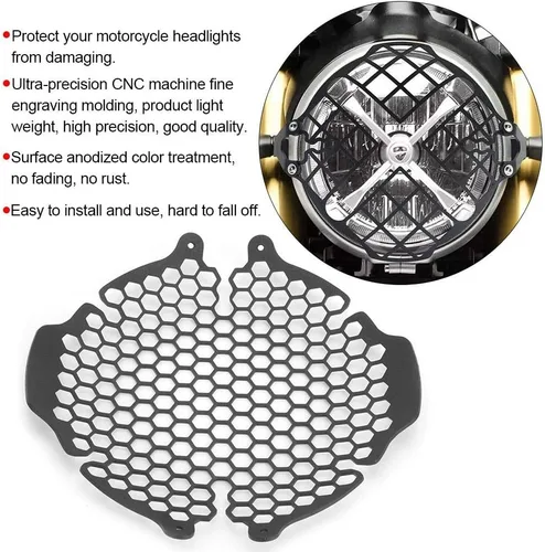 Vista 2 de Parrilla de faros delanteros de motocicleta para Ducati Scrambler, protector de faro delantero, protector de parrilla para Scrambler 800 400
