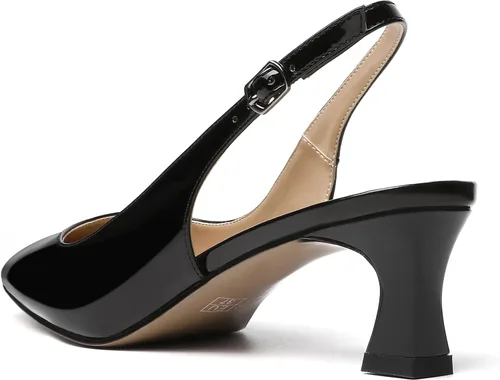 Vista 7 de SKYSTERRY Vestido de mujer de noche Slingback gatito punta cuadrada Carrete de patente de oficina Zapatos de tacón bajo 2 pulgadas