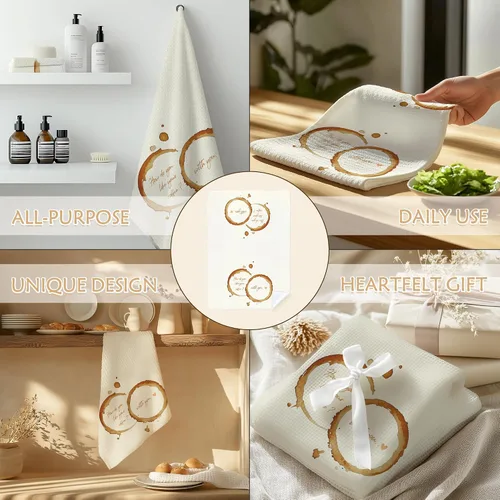 Vista 7 de Toallas de cocina para regalos de café, decoraciones de café para cafetería, 16 x 24 pulgadas