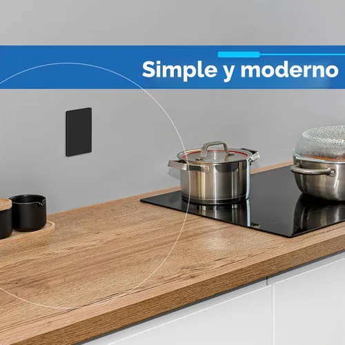 Vista 6 de LIDER - Placa de pared en blanco, diseño sin tornillos, tamaño mediano, 1 banda, negro mate